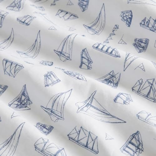 King Cotton Percale Sheet Set with Matching Pillowcases - Whitewood Sail Variation