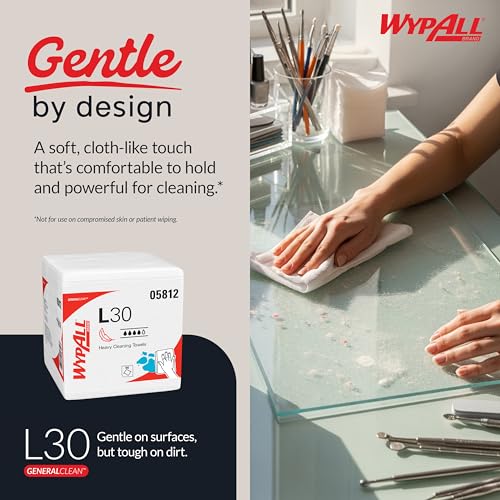 WypAll GeneralClean L30 Heavy Duty Cleaning Towels Pack of 1080 Sheets, 12 Packs