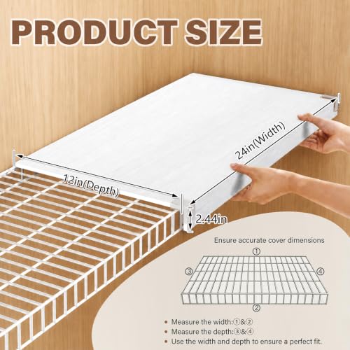 PVC Wire Shelf Covers 24x12 Inches - Removable Pantry Shelving Liners (Variation 5)