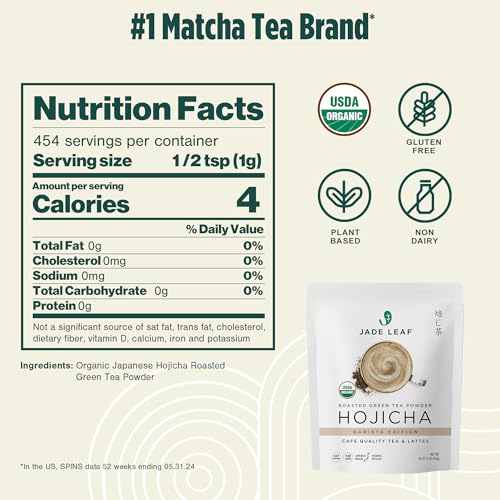 Hojicha Roasted Green Tea Powder - Organic Japanese Matcha Style, 16oz - Barista Edition