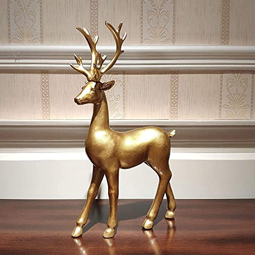 1 Pair Resin Deer Statue Reindeer Figurine Ornaments Elk Sculpture