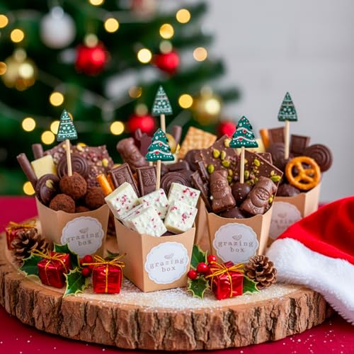 PuTwo Christmas Cocktail Picks 4.7 Inch 100pcs Bamboo Appetizers