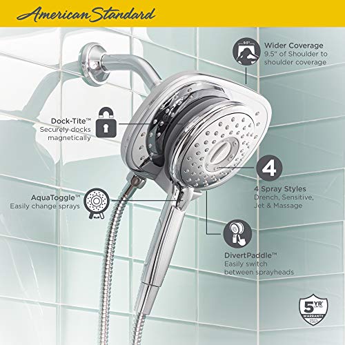 American Standard Spectra+ Duo 4-Function 2-in-1 Shower Head Polished Chrome 2.5 GPM