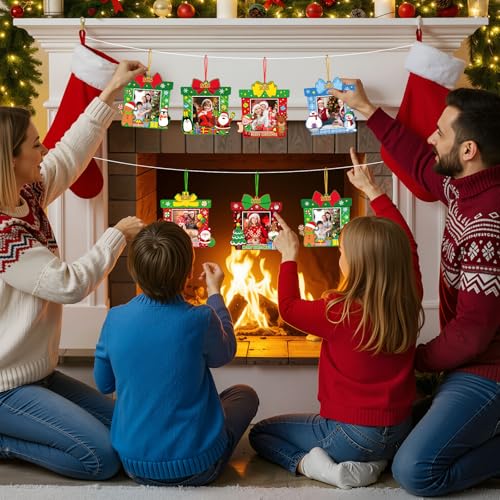 Thyle 6 Pcs Christmas Picture Ornaments Gift Box – 2025 Frame Set