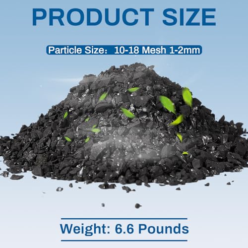 6.6 Lb Activated Charcoal Bulk Coconut Shell Granular Carbon 10-18 Mesh for Water & Air Filtration - Variation of This Listing