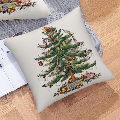 AELUTYSH Pine Tree 24x24 Inch Christmas Pillow Covers Set of 2 | Holiday Decor