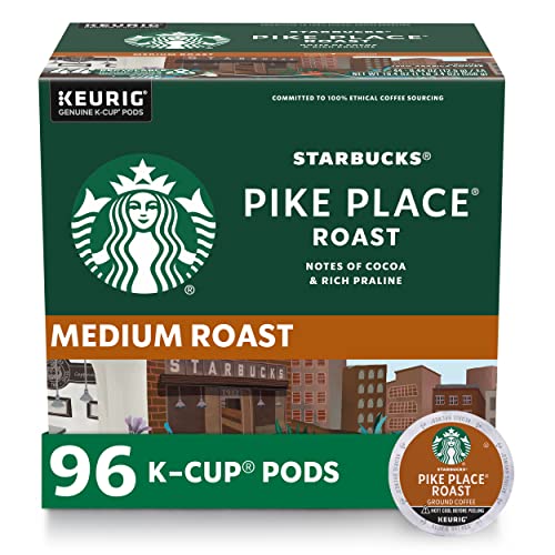 Starbucks Pike Place Roast Medium Roast K-Cup Pods (24 Count, Pack of 4) - 96 Pods Total
