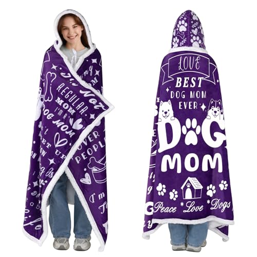 Mom’s Birthday Gift Wearable Blanket Hoodie – Dog Mom Edition by Touchbetter