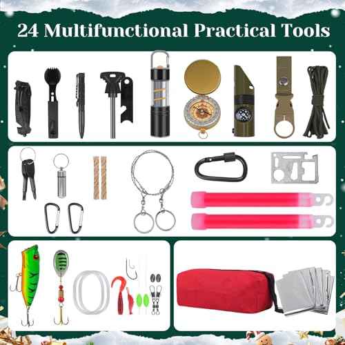 Survival Advent Calendar 2025 for Adult Men Women- 24 Days of Christmas Advent Calendar with Survival Gear for Outdoor Camping, Fishing, Hiking - Surprise Gift for Adults and Teenagers
