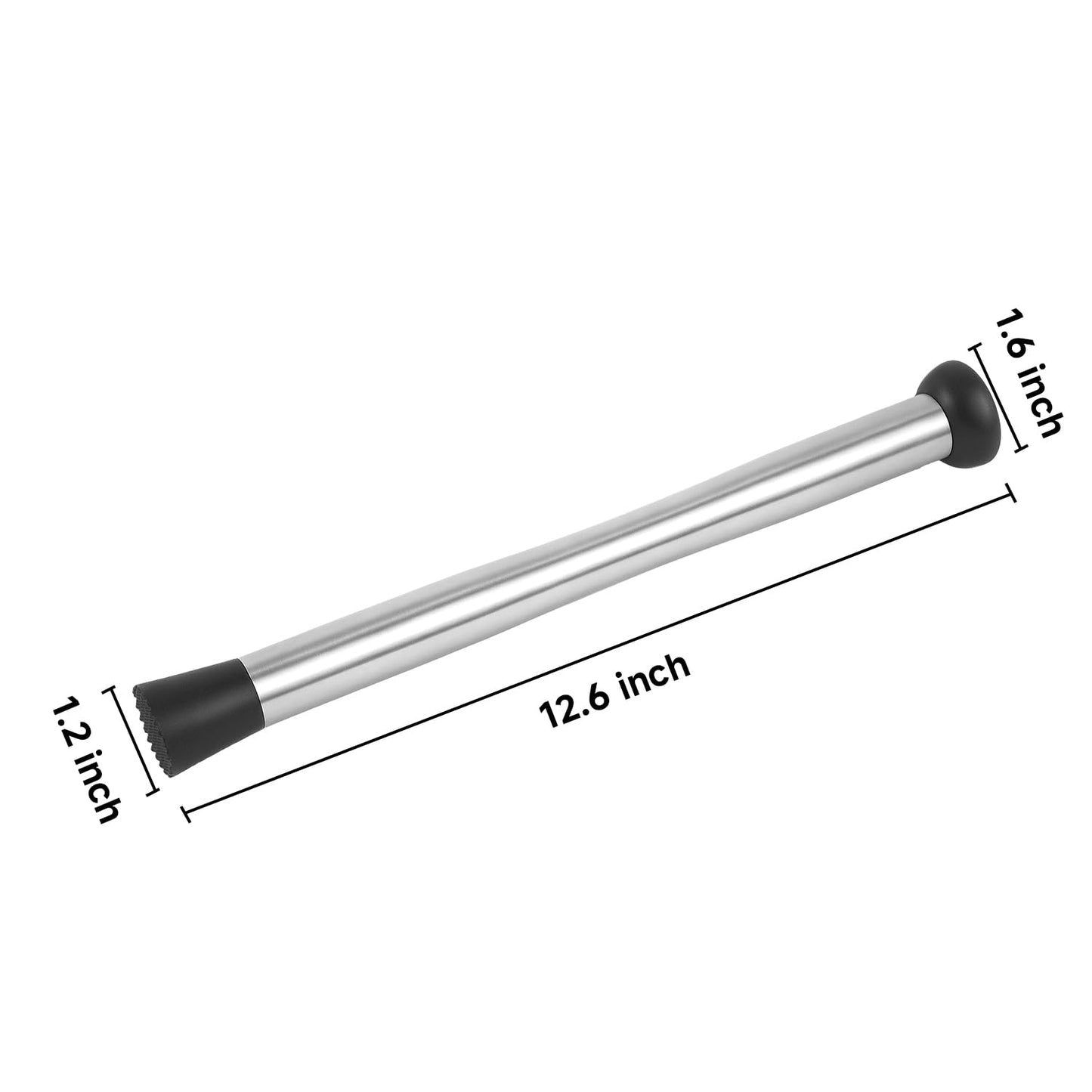 Lexenic Double Heads Muddler for Cocktails – Stainless Steel 32cm/12.6 Inch Bar Tool for Mojitos, Old Fashioned, Margaritas & More – Durable & Easy to Clean (Stainless Steel)