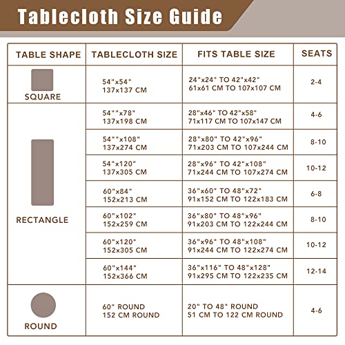 Nature Faux Linen Rectangle Tablecloths 60 x 120 Inch 6 Pack for Weddings & Events