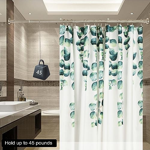 Heavy Duty Adjustable Shower Curtain Rod - Brushed Nickel, 47-84 Inch, Never Rust Stainless Steel, Wall Mount