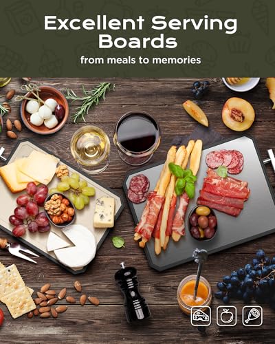 SNOWCLAD Stainless Steel Cutting Board Set - Large 16x11 Inch Non-Toxic Kitchen Chopping Board