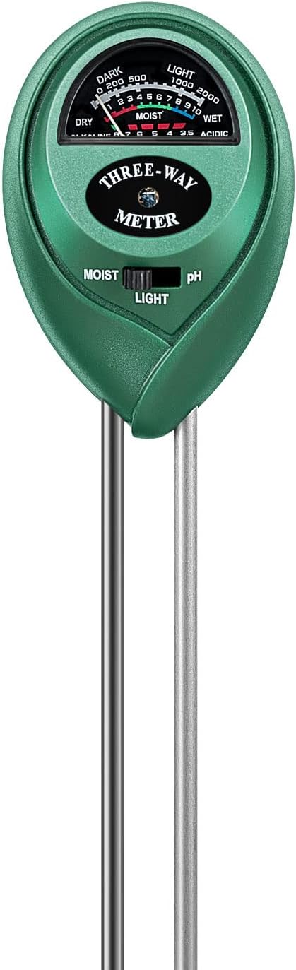 VIVOSUN 3-in-1 Soil Tester - Moisture, Light & pH Meter for Healthy Plant Growth | Indoor & Outdoor Use