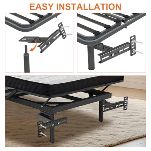 Adjustable Metal Bed Frame Headboard Bracket Kit - Heavy Duty Steel
