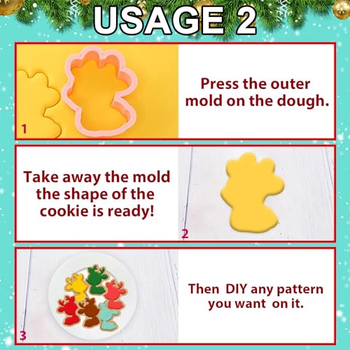 Leesgel 3D Christmas Cookie Cutters Set - Holiday Baking Shapes for Kids & Family