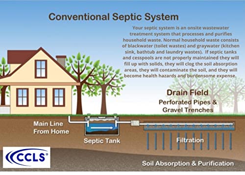 1 Gallon Septic Tank & Cesspool Treatment Additive - Organic Enzyme Bacteria, Non-Toxic & Safe