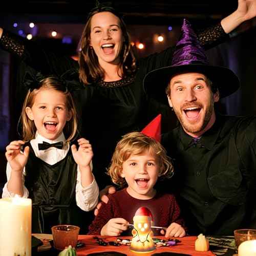 Christmas Ghost Decor - Halloween White Ghost with Santa Hat Led Night Light Little Boo Figurine Statue Festival Lamp Table Topper Decoration for Home Garden Room Halloween Xmas Decor Supplies