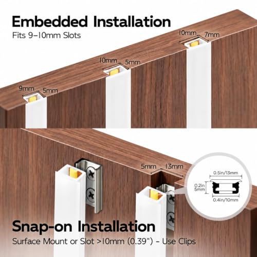 LED Strip Lights for Slat Wall Recessed - 16.4ft Smart Dimmable, Tunable White, Alexa Control