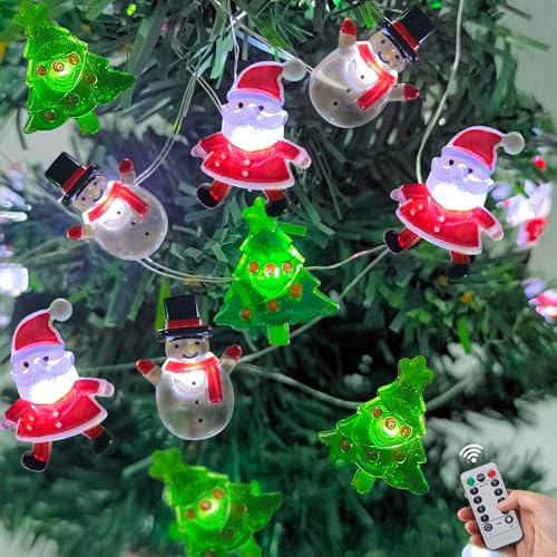 50 LED Snowman Santa Claus Christmas Tree String Lights- 17FT Fairy