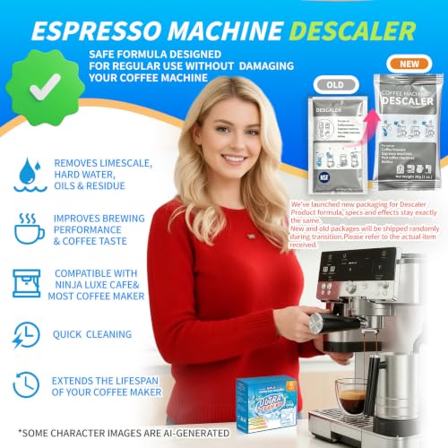 Espresso Machine Cleaning Kit for Ninja Luxe Cafe - 6 Month Supply Descaling Tablets Water Filters