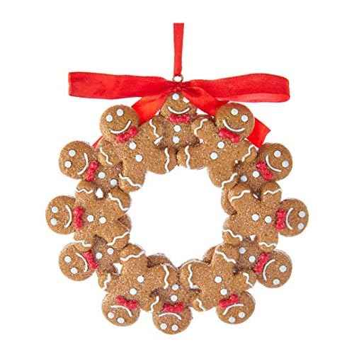 Kurt S. Adler Gingerbread Boy Wreath Christmas Tree Ornament T2592