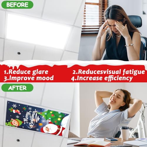 8 Pcs Fluorescent Light Covers with 80 Magnets Decorative for