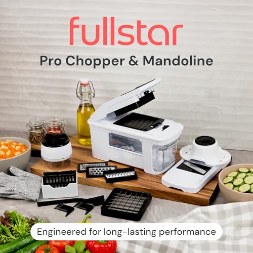 White Fullstar Pro XL Vegetable Chopper & Mandoline Slicer 11-in-1 Kitchen Tool