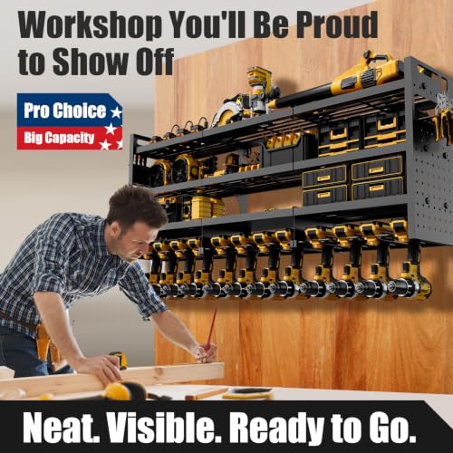 49'' Power Tool Wall Organizer with Charging Station - Heavy-Duty, 30+ Tool Storage