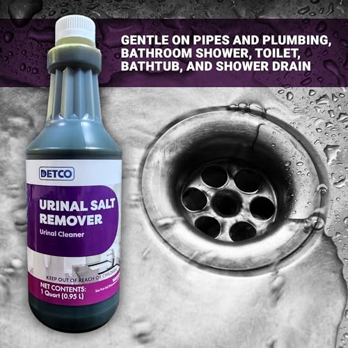 Urinal Salt Remover Concentrate 32 Fl Oz - Safe on Pipes, Odor & Rust Removal