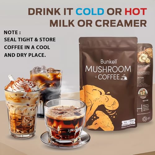 Instant Mushroom Coffee Blend with Adaptogenic Mushrooms - 10.58oz, 50 Servings