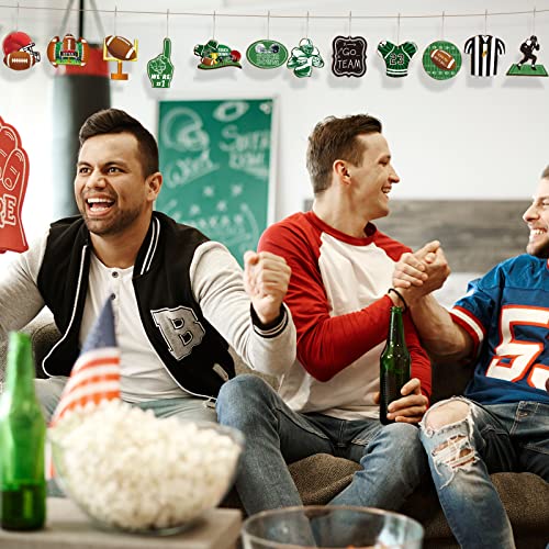 Yulejo 24 Pieces Wooden Football Christmas Ornaments Hanging Decor DIY Crafts Party Favors