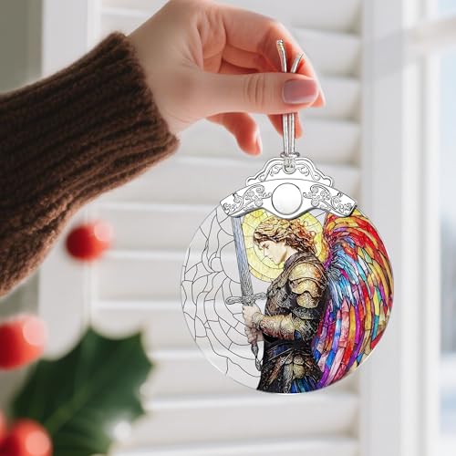 Archangel Michael Stained Glass Ornament – Style 1-michael | Christmas Tree Decoration