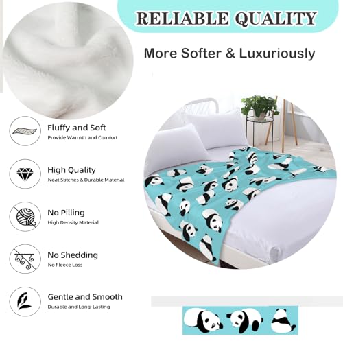Cartoon Blanket Gifts for Boys 5-12 Fleece Throw Blanket Kids Adult Birthday Halloween Bedroom Decoration (Green, 40"x50", Panda)