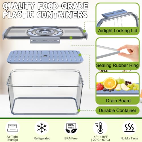 Honbuty Grey 2PCS Bread Storage Boxes with Lid, Handle & Date Dial – Kitchen Food Organizer