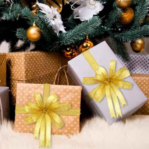 Gold and Silver Glitter Ribbon 3/8 Inch 100 Yards Thin Sparkly Fabric for Gift Wrapping, Presents, Crafts, Christmas Holiday Wedding Birthday Party Decoration