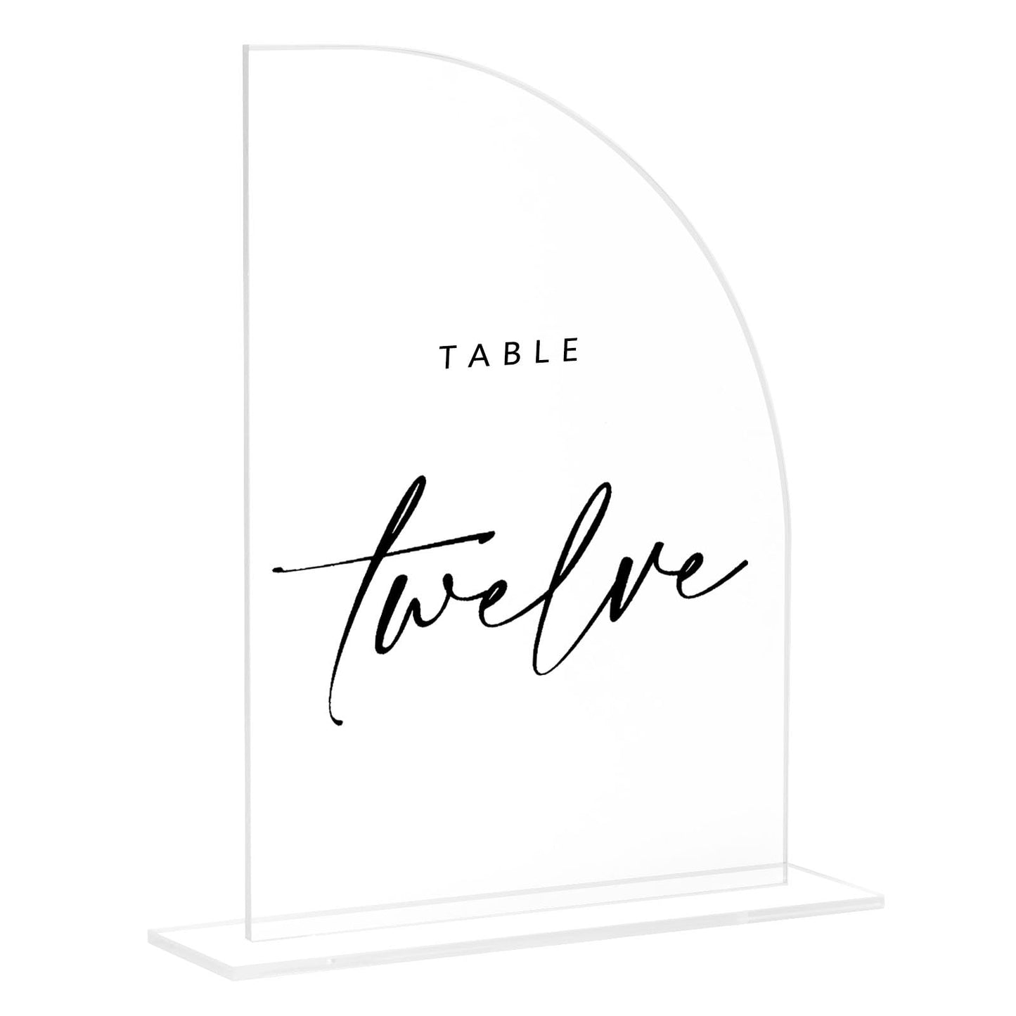 10 Pack Clear Acrylic Half Arch Sign with Stand | 5x7 Inch Half Arch Acrylic Blank Sign and Base, DIY Wedding Table Numbers, Wedding Signage, Events& Parties (Clear, 5x7 Inch)