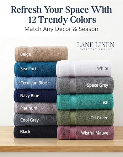 LANE LINEN 24-Piece Cotton Bath Towel Set - Teal, Quick Dry & Ultra Soft
