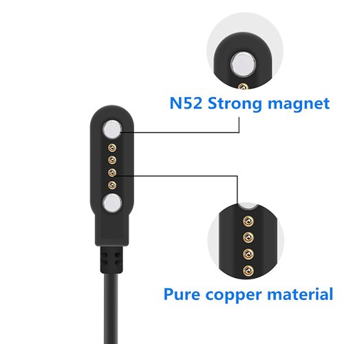 Compatible with AGPTEK X15 Bone Conduction Headphones Charger, Magnetic Replacement Charger Compatible with AGPTEK X15, Dnniakm X15 Pro MP3 Player Bone Conduction Headphones (2 Pack-Black+Black)
