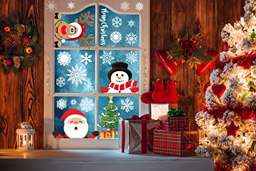 Christmas Window Stickers 8 Sheets 262PCS Static Clings Holiday Decorations