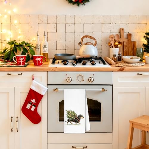 Funny Christmas Dog Tree Kitchen Towels 16x24 Inch, Mom Gifts