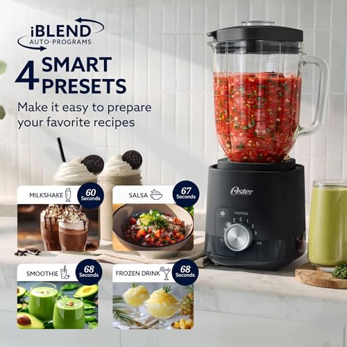 Oster Vortex Plus Glass Blender 1200W Reversible Steel Blades Black Plus