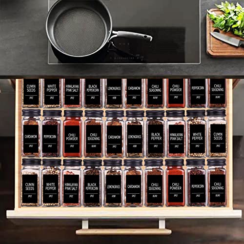 66 Pack Glass Spice Jars with Labels - 4oz Food Storage Containers - Variation of THIS listing