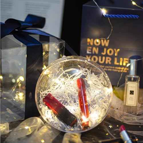 80mm/3.14inch 24PCS Large Clear Ball Ornaments, 12Set Fillable Christmas Balls Shatterproof Ornament Baubles for DIY Crafts Christmas Wedding Party Decor (24)