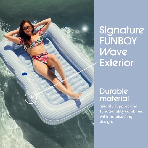 FUNBOY XL Pool Float Lounger with Custom Pillow & Cup Holder - Blue