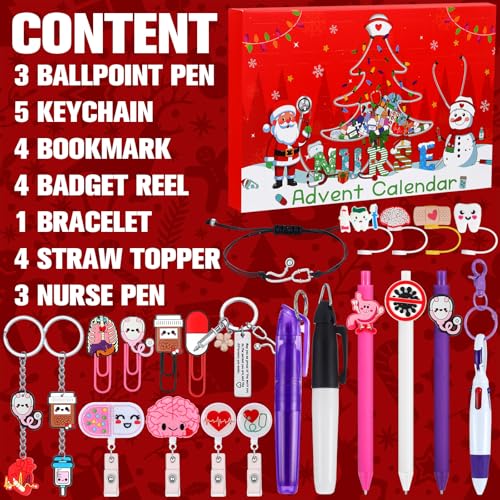 Christmas Nurse Advent Calendar 2026 - 24 Days Holiday Countdown Gift