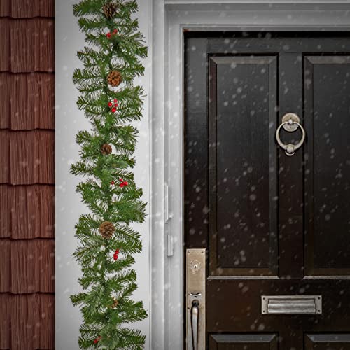 National Tree Company 9 ft Evergreen Cashmere Tips Garland with Pinecones & Red Berries