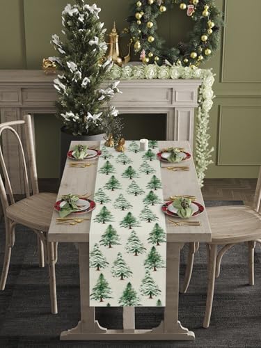 Wrapaholic 13x72 Inch Christmas Table Runner – Linen Holiday Kitchen Dining Decor