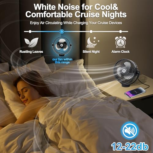 Rechargeable Magnetic Cruise Fan with 12000mAh Power Bank, LED Light & Timer