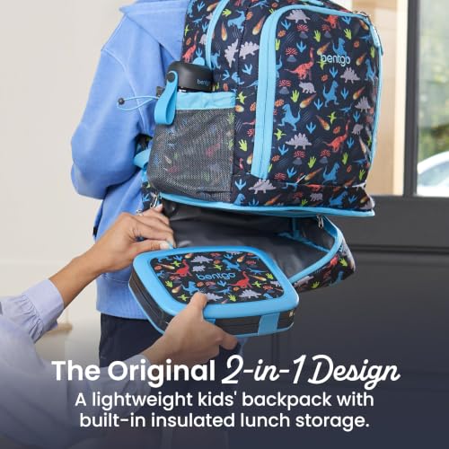 Dinosaur Kids Backpack & Insulated Lunch Bag with Padded Straps - Large